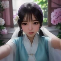 蘑菇传媒资深编辑林芳，女性，长发，面对双屏幕工作，桌上摆放影视相关书籍